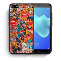 Thumbnail for Θήκη Huawei Y5 2018/Honor 7S PopArt OMG από τη Smartfits με σχέδιο στο πίσω μέρος και μαύρο περίβλημα | Huawei Y5 2018/Honor 7S PopArt OMG case with colorful back and black bezels
