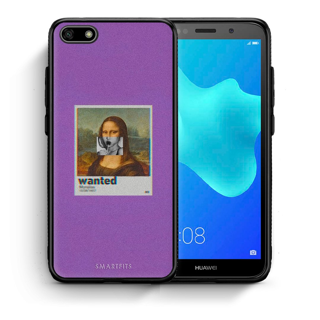 Θήκη Huawei Y5 2018/Honor 7S Monalisa Popart από τη Smartfits με σχέδιο στο πίσω μέρος και μαύρο περίβλημα | Huawei Y5 2018/Honor 7S Monalisa Popart case with colorful back and black bezels