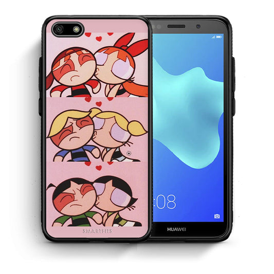 Θήκη Αγίου Βαλεντίνου Huawei Y5 2018 / Honor 7S Puff Love από τη Smartfits με σχέδιο στο πίσω μέρος και μαύρο περίβλημα | Huawei Y5 2018 / Honor 7S Puff Love case with colorful back and black bezels