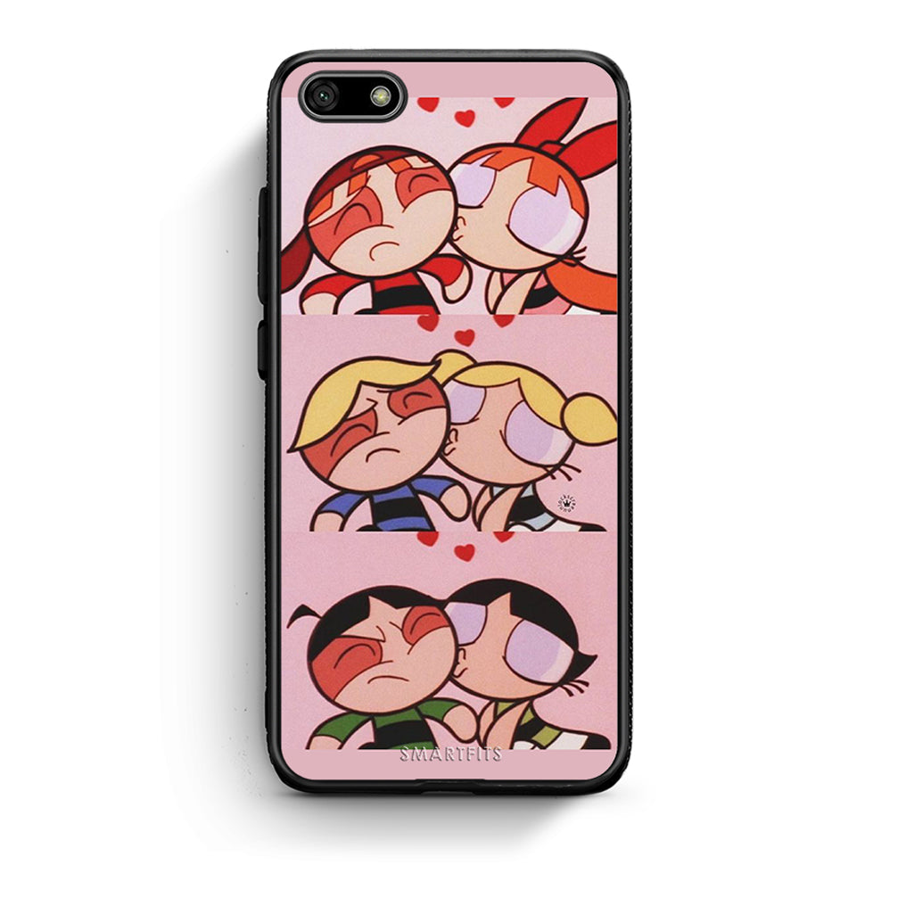 Huawei Y5 2018 Puff Love Θήκη Αγίου Βαλεντίνου από τη Smartfits με σχέδιο στο πίσω μέρος και μαύρο περίβλημα | Smartphone case with colorful back and black bezels by Smartfits
