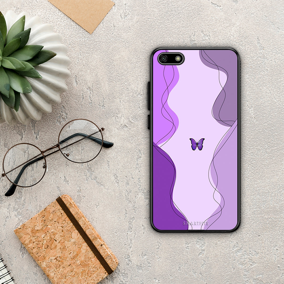 Purple Mariposa - Huawei Y5 2018 / Honor 7S θήκη