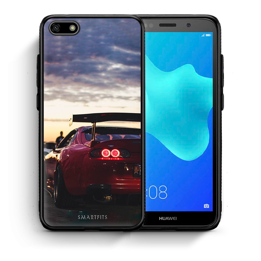 Θήκη Huawei Y5 2018/Honor 7S Racing Supra από τη Smartfits με σχέδιο στο πίσω μέρος και μαύρο περίβλημα | Huawei Y5 2018/Honor 7S Racing Supra case with colorful back and black bezels