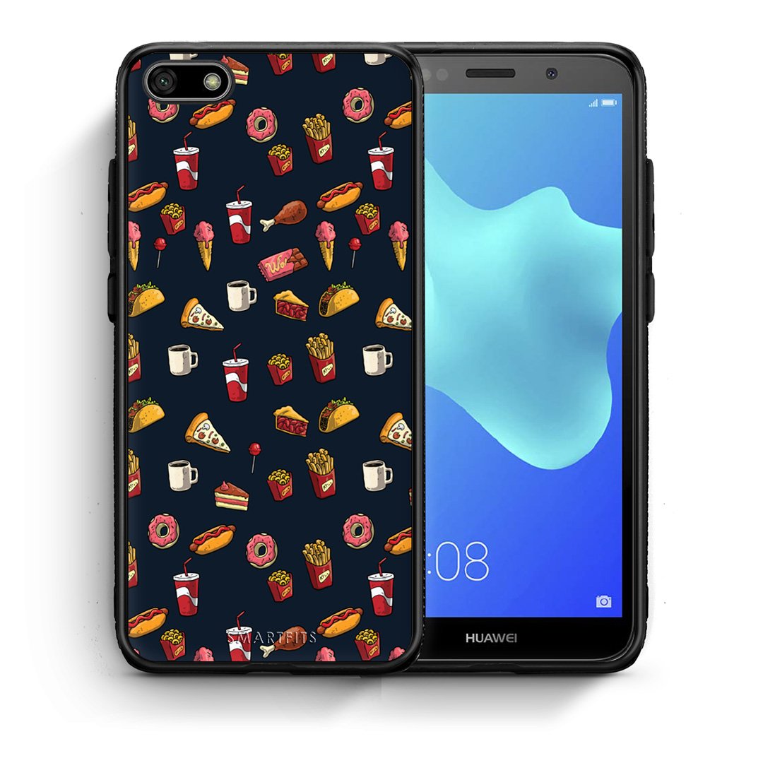 Θήκη Huawei Y5 2018/Honor 7S Hungry Random από τη Smartfits με σχέδιο στο πίσω μέρος και μαύρο περίβλημα | Huawei Y5 2018/Honor 7S Hungry Random case with colorful back and black bezels
