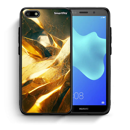 Θήκη Huawei Y5 2018/Honor 7S Real Gold από τη Smartfits με σχέδιο στο πίσω μέρος και μαύρο περίβλημα | Huawei Y5 2018/Honor 7S Real Gold case with colorful back and black bezels