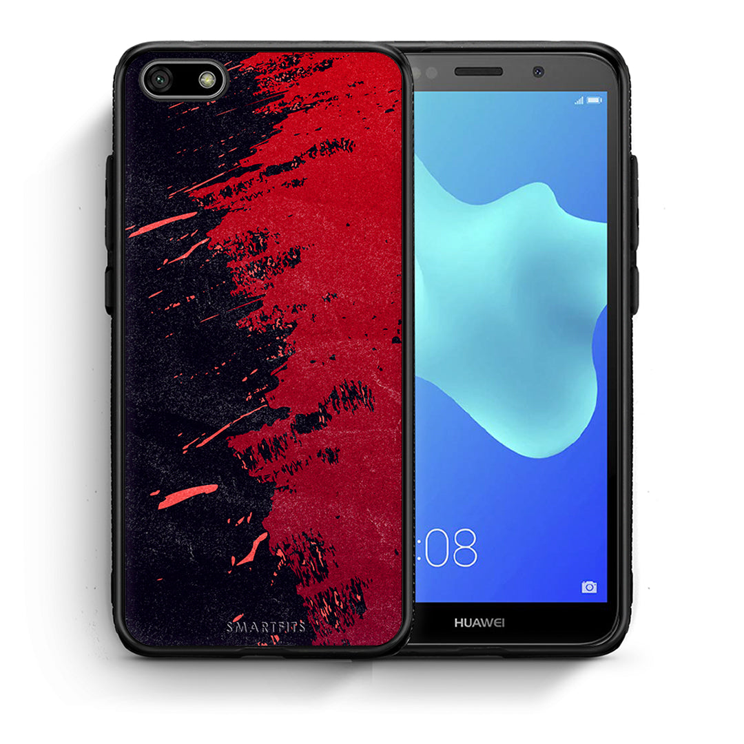 Θήκη Αγίου Βαλεντίνου Huawei Y5 2018 / Honor 7S Red Paint από τη Smartfits με σχέδιο στο πίσω μέρος και μαύρο περίβλημα | Huawei Y5 2018 / Honor 7S Red Paint case with colorful back and black bezels