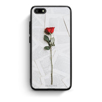 Thumbnail for Huawei Y5 2018 Red Rose θήκη από τη Smartfits με σχέδιο στο πίσω μέρος και μαύρο περίβλημα | Smartphone case with colorful back and black bezels by Smartfits