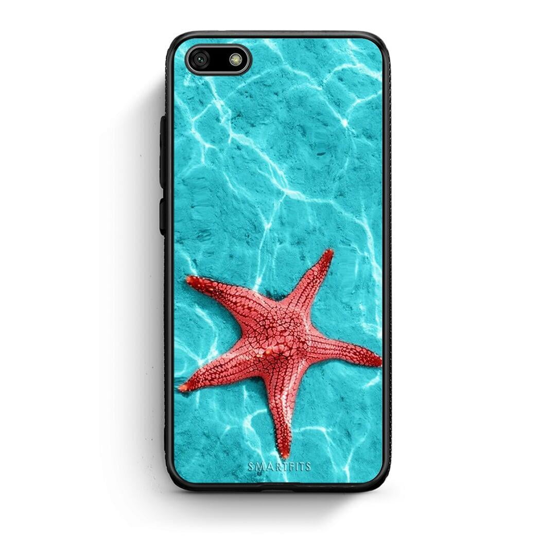 Huawei Y5 2018 Red Starfish Θήκη από τη Smartfits με σχέδιο στο πίσω μέρος και μαύρο περίβλημα | Smartphone case with colorful back and black bezels by Smartfits