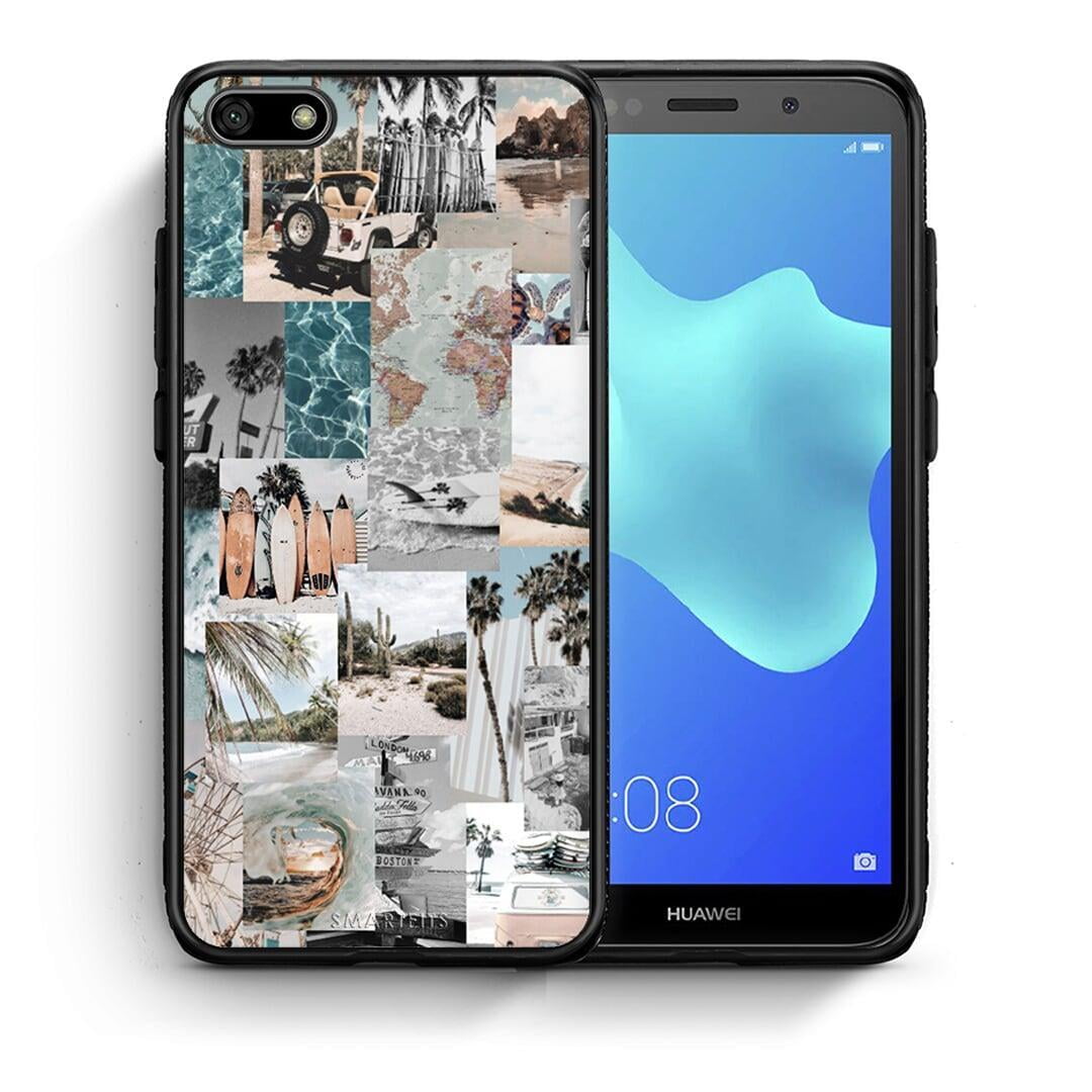 Θήκη Huawei Y5 2018 / Honor 7S Retro Beach Life από τη Smartfits με σχέδιο στο πίσω μέρος και μαύρο περίβλημα | Huawei Y5 2018 / Honor 7S Retro Beach Life case with colorful back and black bezels