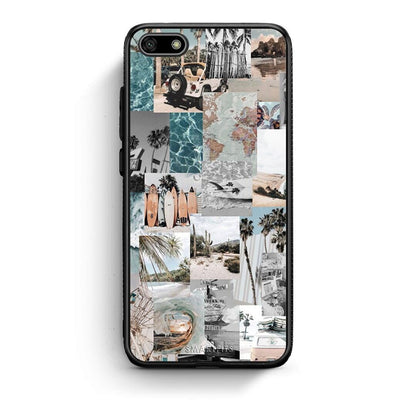 Huawei Y5 2018 Retro Beach Life Θήκη από τη Smartfits με σχέδιο στο πίσω μέρος και μαύρο περίβλημα | Smartphone case with colorful back and black bezels by Smartfits