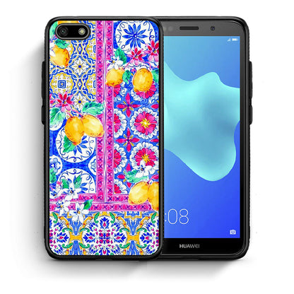 Θήκη Huawei Y5 2018/Honor 7S Retro Spring από τη Smartfits με σχέδιο στο πίσω μέρος και μαύρο περίβλημα | Huawei Y5 2018/Honor 7S Retro Spring case with colorful back and black bezels