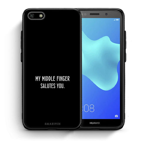 Θήκη Huawei Y5 2018/Honor 7S Salute από τη Smartfits με σχέδιο στο πίσω μέρος και μαύρο περίβλημα | Huawei Y5 2018/Honor 7S Salute case with colorful back and black bezels