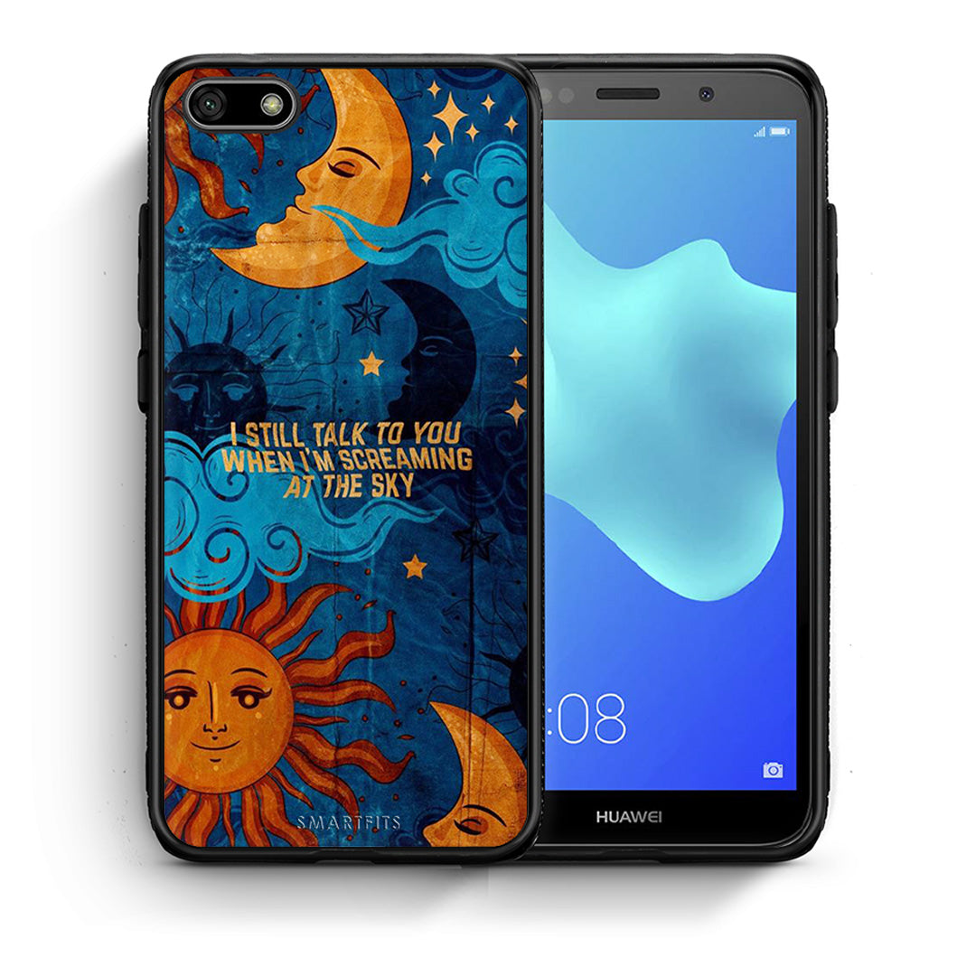 Θήκη Huawei Y5 2018/Honor 7S Screaming Sky από τη Smartfits με σχέδιο στο πίσω μέρος και μαύρο περίβλημα | Huawei Y5 2018/Honor 7S Screaming Sky case with colorful back and black bezels