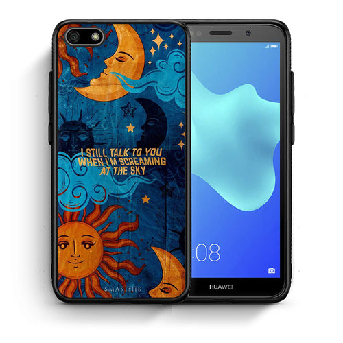 Θήκη Huawei Y5 2018/Honor 7S Screaming Sky από τη Smartfits με σχέδιο στο πίσω μέρος και μαύρο περίβλημα | Huawei Y5 2018/Honor 7S Screaming Sky case with colorful back and black bezels