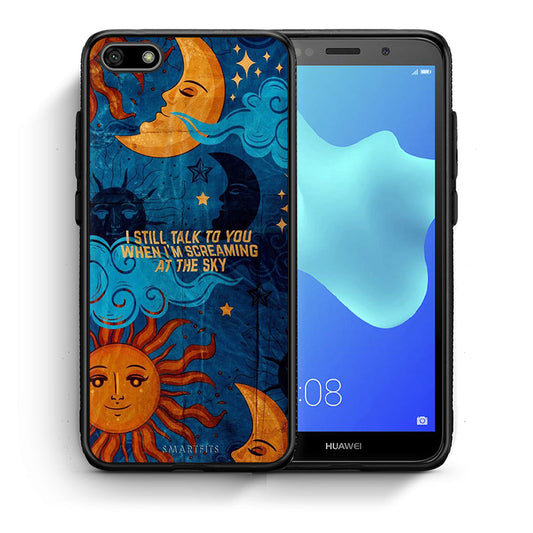 Θήκη Huawei Y5 2018/Honor 7S Screaming Sky από τη Smartfits με σχέδιο στο πίσω μέρος και μαύρο περίβλημα | Huawei Y5 2018/Honor 7S Screaming Sky case with colorful back and black bezels