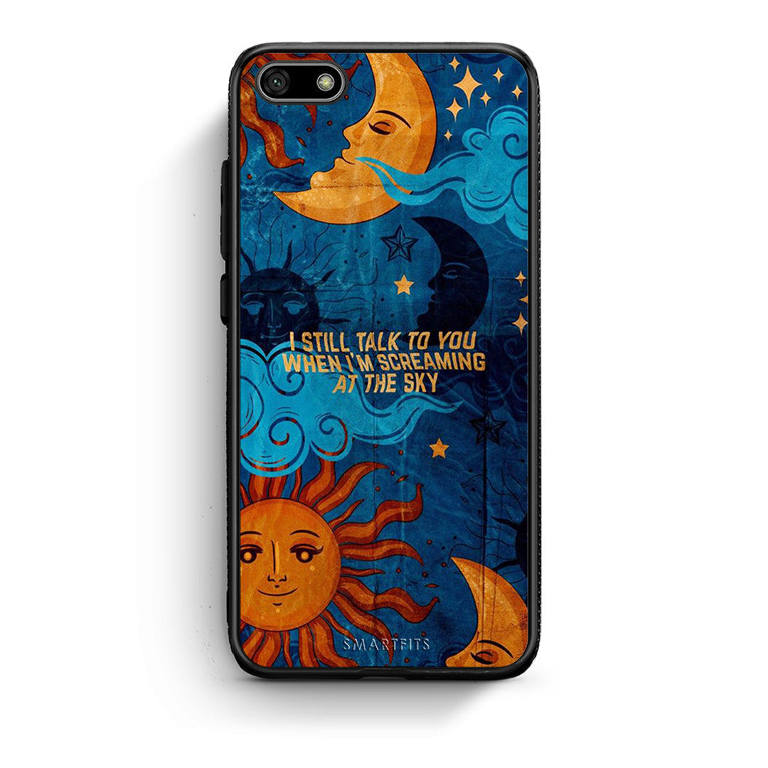 Huawei Y5 2018 Screaming Sky θήκη από τη Smartfits με σχέδιο στο πίσω μέρος και μαύρο περίβλημα | Smartphone case with colorful back and black bezels by Smartfits