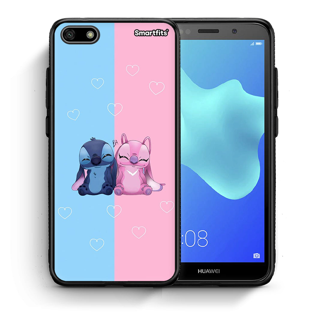 Θήκη Huawei Y5 2018/Honor 7S Stitch And Angel από τη Smartfits με σχέδιο στο πίσω μέρος και μαύρο περίβλημα | Huawei Y5 2018/Honor 7S Stitch And Angel case with colorful back and black bezels