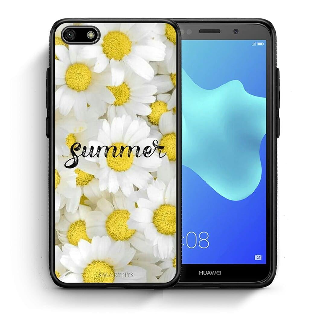 Θήκη Huawei Y5 2018 / Honor 7S Summer Daisies από τη Smartfits με σχέδιο στο πίσω μέρος και μαύρο περίβλημα | Huawei Y5 2018 / Honor 7S Summer Daisies case with colorful back and black bezels