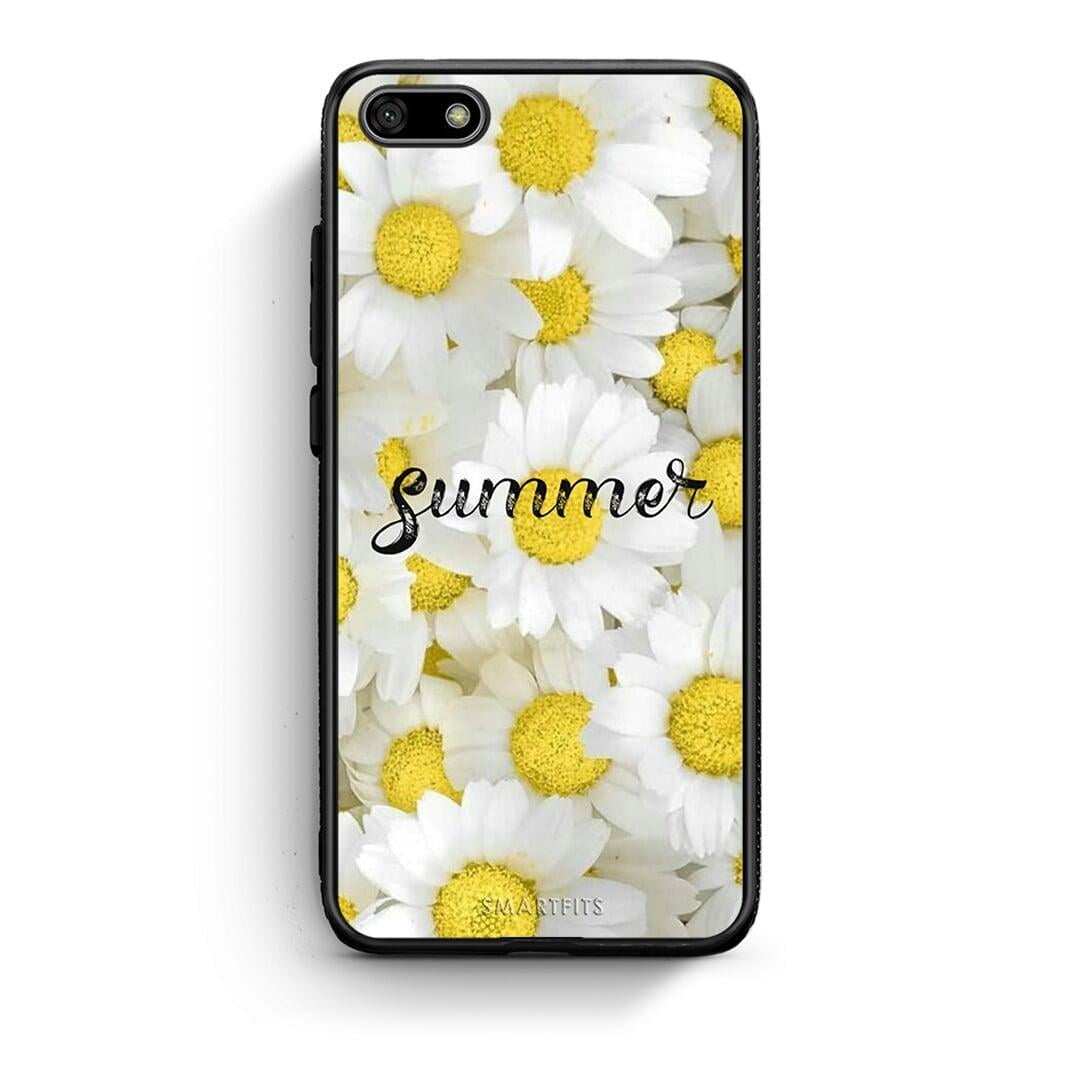 Huawei Y5 2018 Summer Daisies Θήκη από τη Smartfits με σχέδιο στο πίσω μέρος και μαύρο περίβλημα | Smartphone case with colorful back and black bezels by Smartfits