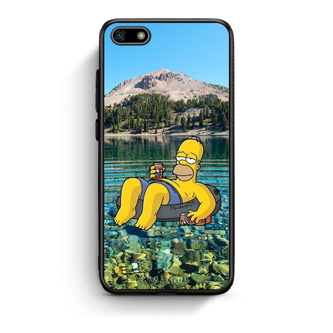 Huawei Y5 2018 Summer Happiness Θήκη από τη Smartfits με σχέδιο στο πίσω μέρος και μαύρο περίβλημα | Smartphone case with colorful back and black bezels by Smartfits