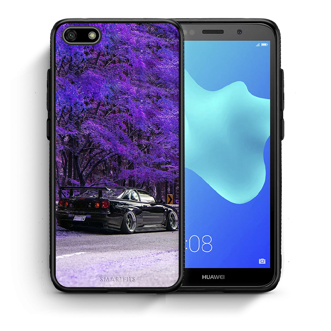 Θήκη Αγίου Βαλεντίνου Huawei Y5 2018 / Honor 7S Super Car από τη Smartfits με σχέδιο στο πίσω μέρος και μαύρο περίβλημα | Huawei Y5 2018 / Honor 7S Super Car case with colorful back and black bezels