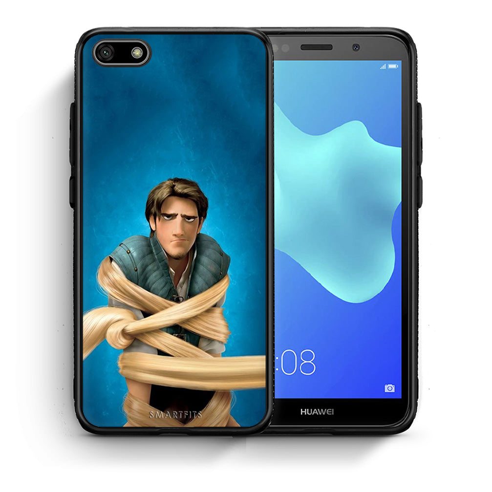 Θήκη Αγίου Βαλεντίνου Huawei Y5 2018 / Honor 7S Tangled 1 από τη Smartfits με σχέδιο στο πίσω μέρος και μαύρο περίβλημα | Huawei Y5 2018 / Honor 7S Tangled 1 case with colorful back and black bezels