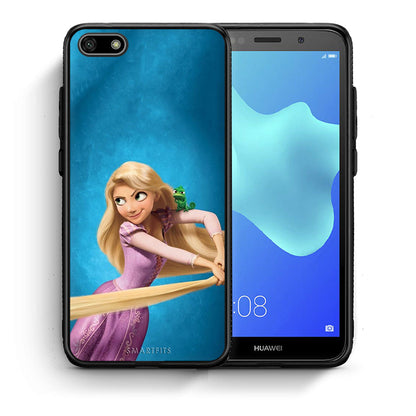 Θήκη Αγίου Βαλεντίνου Huawei Y5 2018 / Honor 7S Tangled 2 από τη Smartfits με σχέδιο στο πίσω μέρος και μαύρο περίβλημα | Huawei Y5 2018 / Honor 7S Tangled 2 case with colorful back and black bezels
