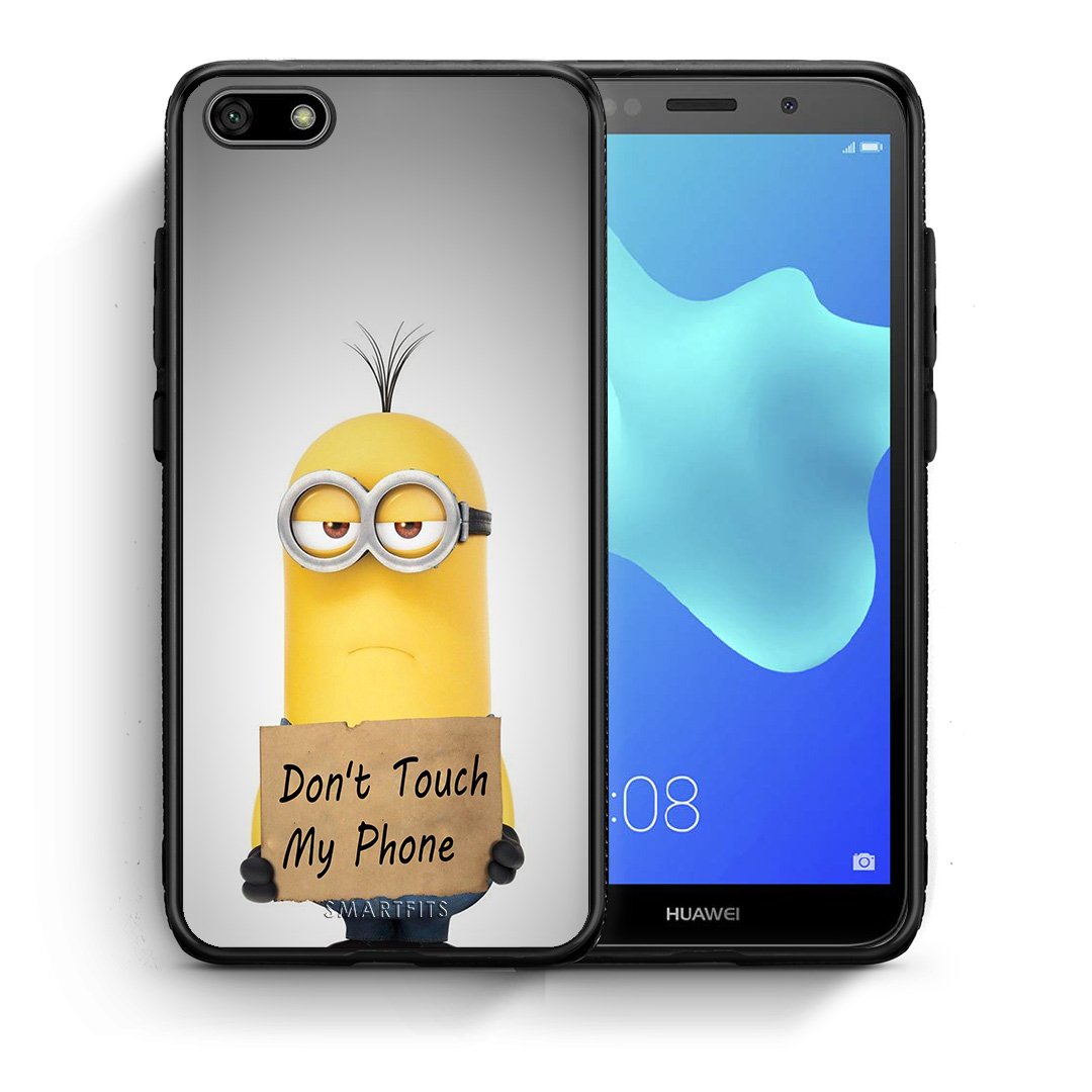 Θήκη Huawei Y5 2018/Honor 7S Minion Text από τη Smartfits με σχέδιο στο πίσω μέρος και μαύρο περίβλημα | Huawei Y5 2018/Honor 7S Minion Text case with colorful back and black bezels