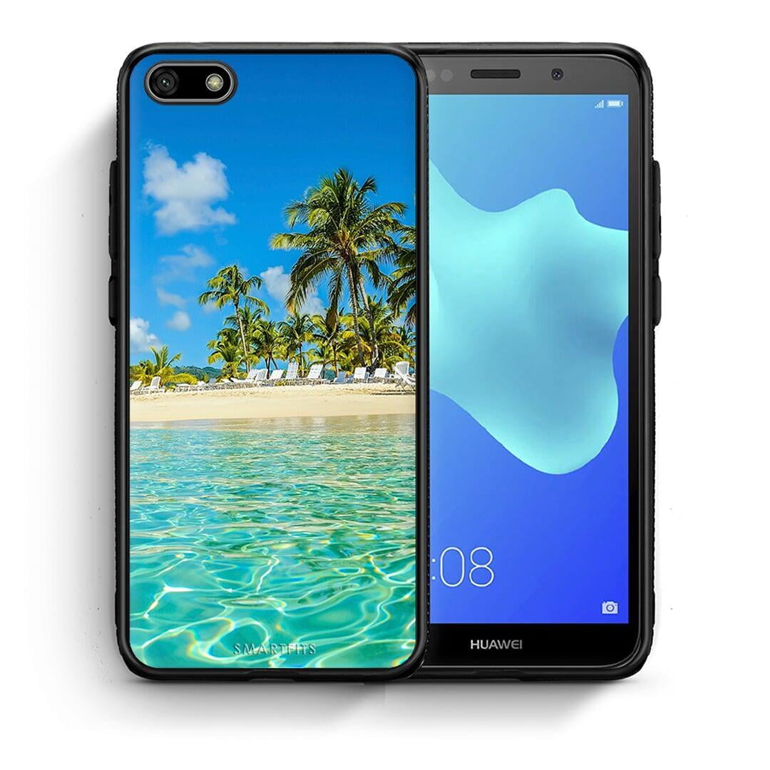 Θήκη Huawei Y5 2018 / Honor 7S Tropical Vibes από τη Smartfits με σχέδιο στο πίσω μέρος και μαύρο περίβλημα | Huawei Y5 2018 / Honor 7S Tropical Vibes case with colorful back and black bezels