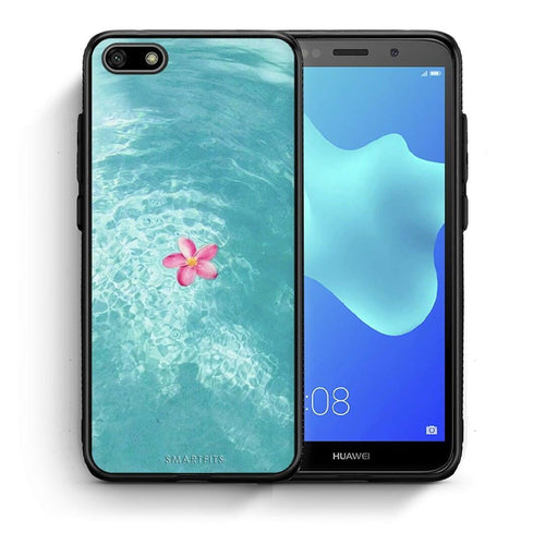 Θήκη Huawei Y5 2018 / Honor 7S Water Flower από τη Smartfits με σχέδιο στο πίσω μέρος και μαύρο περίβλημα | Huawei Y5 2018 / Honor 7S Water Flower case with colorful back and black bezels