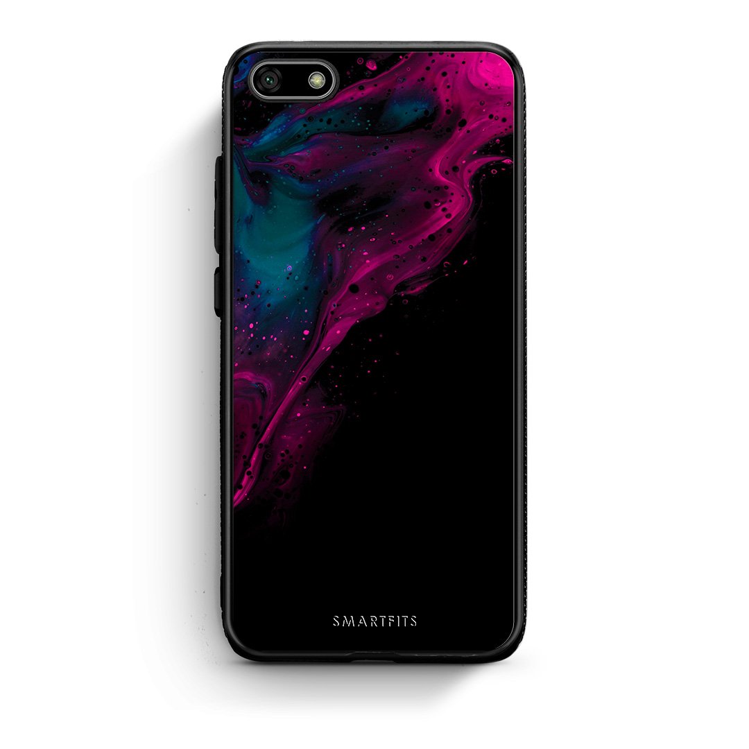 4 - Huawei Y5 2018 Pink Black Watercolor case, cover, bumper