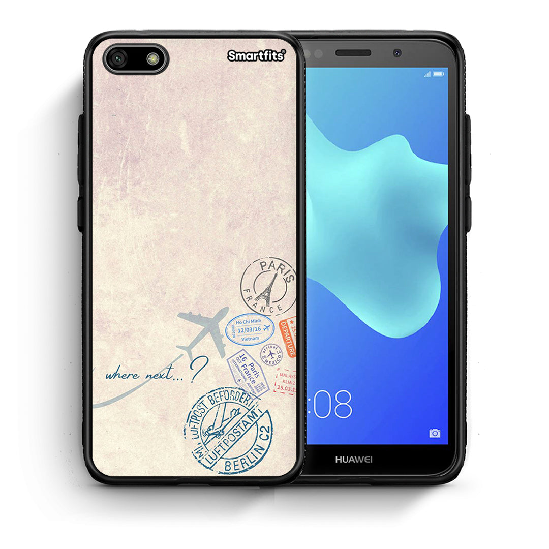 Θήκη Huawei Y5 2018 / Honor 7S Where Next από τη Smartfits με σχέδιο στο πίσω μέρος και μαύρο περίβλημα | Huawei Y5 2018 / Honor 7S Where Next case with colorful back and black bezels