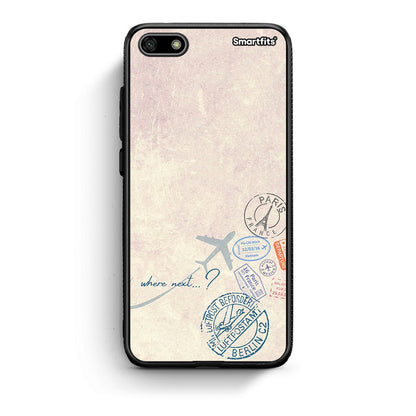Huawei Y5 2018 Where Next Θήκη από τη Smartfits με σχέδιο στο πίσω μέρος και μαύρο περίβλημα | Smartphone case with colorful back and black bezels by Smartfits