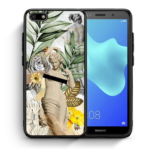 Θήκη Huawei Y5 2018/Honor 7S Woman Statue από τη Smartfits με σχέδιο στο πίσω μέρος και μαύρο περίβλημα | Huawei Y5 2018/Honor 7S Woman Statue case with colorful back and black bezels