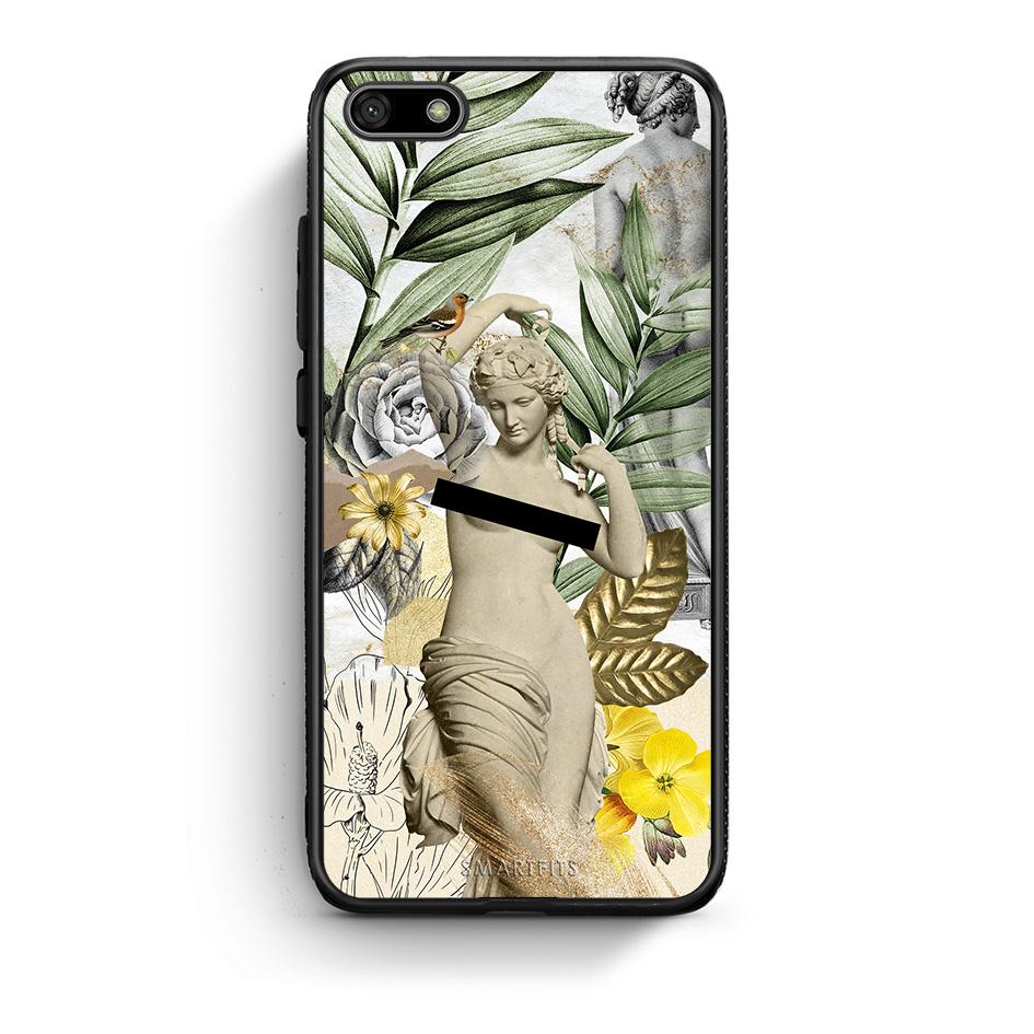 Huawei Y5 2018 Woman Statue θήκη από τη Smartfits με σχέδιο στο πίσω μέρος και μαύρο περίβλημα | Smartphone case with colorful back and black bezels by Smartfits