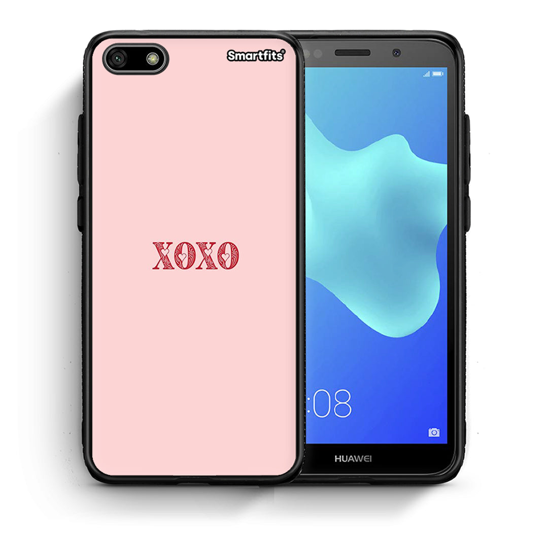 Θήκη Huawei Y5 2018/Honor 7S XOXO Love από τη Smartfits με σχέδιο στο πίσω μέρος και μαύρο περίβλημα | Huawei Y5 2018/Honor 7S XOXO Love case with colorful back and black bezels