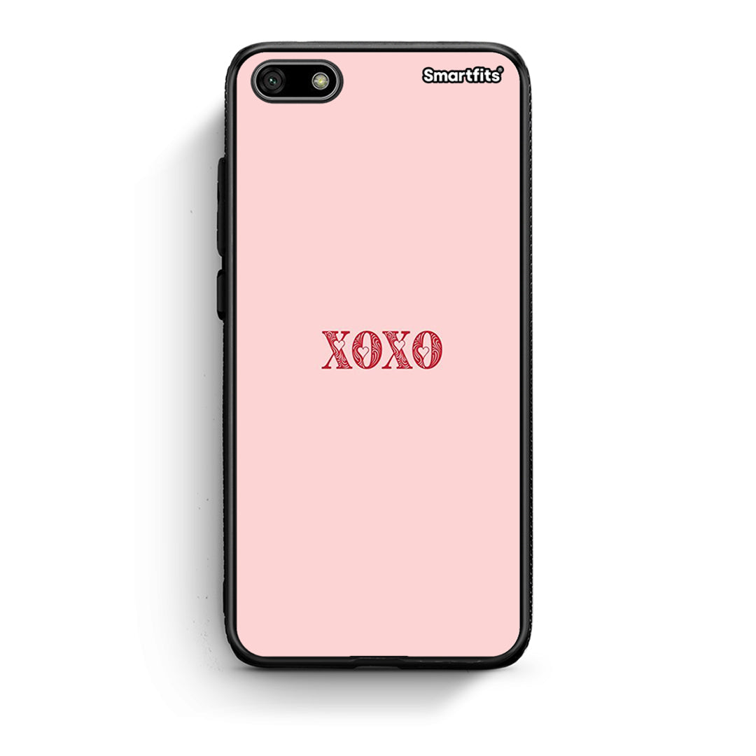 Huawei Y5 2018 XOXO Love θήκη από τη Smartfits με σχέδιο στο πίσω μέρος και μαύρο περίβλημα | Smartphone case with colorful back and black bezels by Smartfits