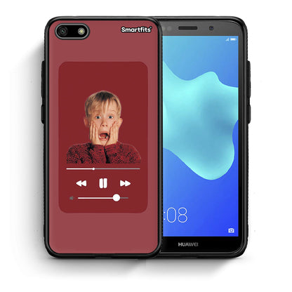 Θήκη Huawei Y5 2018/Honor 7S Xmas Alone Music από τη Smartfits με σχέδιο στο πίσω μέρος και μαύρο περίβλημα | Huawei Y5 2018/Honor 7S Xmas Alone Music case with colorful back and black bezels