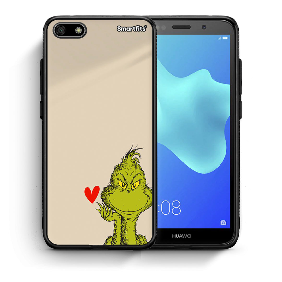 Θήκη Huawei Y5 2018/Honor 7S Xmas Grinch από τη Smartfits με σχέδιο στο πίσω μέρος και μαύρο περίβλημα | Huawei Y5 2018/Honor 7S Xmas Grinch case with colorful back and black bezels