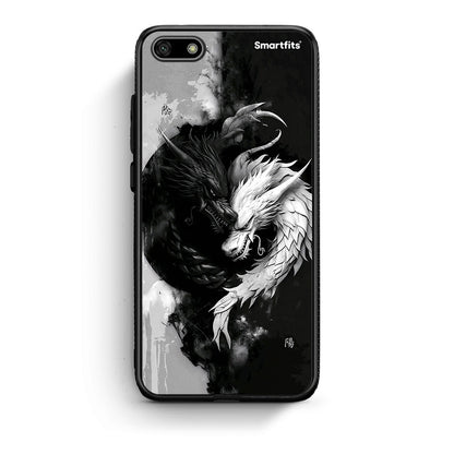 Huawei Y5 2018 Yin Yang Θήκη από τη Smartfits με σχέδιο στο πίσω μέρος και μαύρο περίβλημα | Smartphone case with colorful back and black bezels by Smartfits