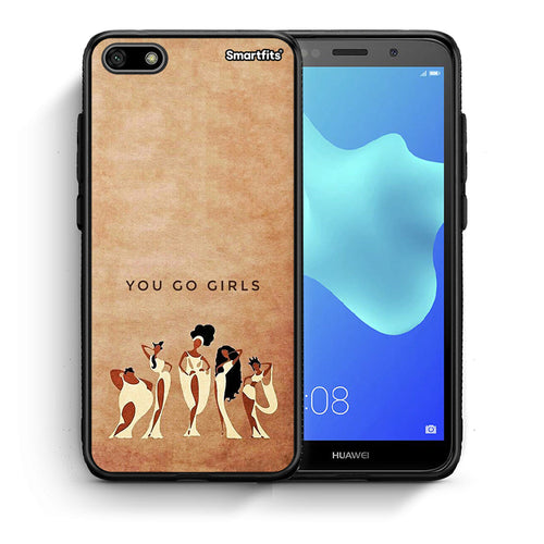 Θήκη Huawei Y5 2018/Honor 7S You Go Girl από τη Smartfits με σχέδιο στο πίσω μέρος και μαύρο περίβλημα | Huawei Y5 2018/Honor 7S You Go Girl case with colorful back and black bezels