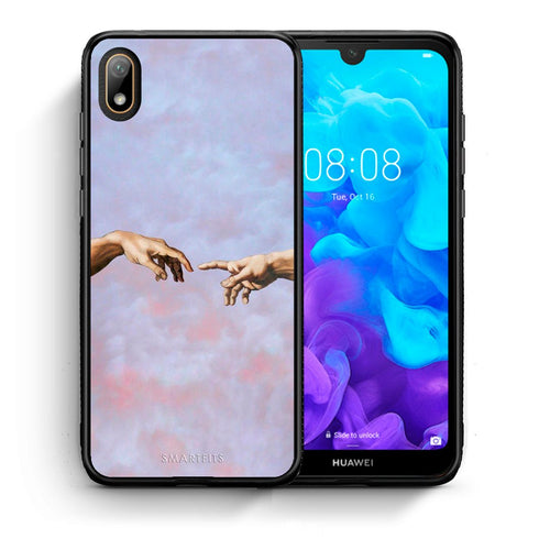 Θήκη Huawei Y5 2019 Adam Hand από τη Smartfits με σχέδιο στο πίσω μέρος και μαύρο περίβλημα | Huawei Y5 2019 Adam Hand case with colorful back and black bezels