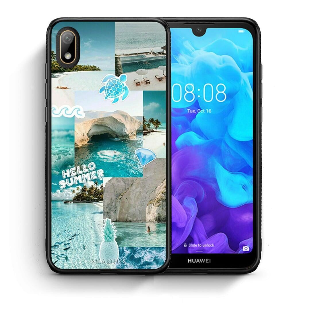 Θήκη Huawei Y5 2019 Aesthetic Summer από τη Smartfits με σχέδιο στο πίσω μέρος και μαύρο περίβλημα | Huawei Y5 2019 Aesthetic Summer case with colorful back and black bezels