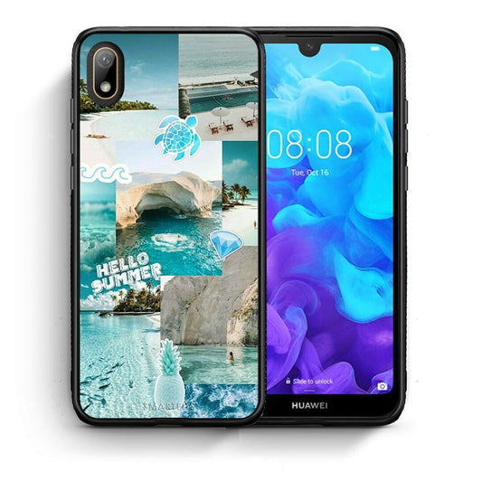 Θήκη Huawei Y5 2019 Aesthetic Summer από τη Smartfits με σχέδιο στο πίσω μέρος και μαύρο περίβλημα | Huawei Y5 2019 Aesthetic Summer case with colorful back and black bezels