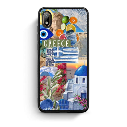 Huawei Y5 2019 All Greek Θήκη από τη Smartfits με σχέδιο στο πίσω μέρος και μαύρο περίβλημα | Smartphone case with colorful back and black bezels by Smartfits