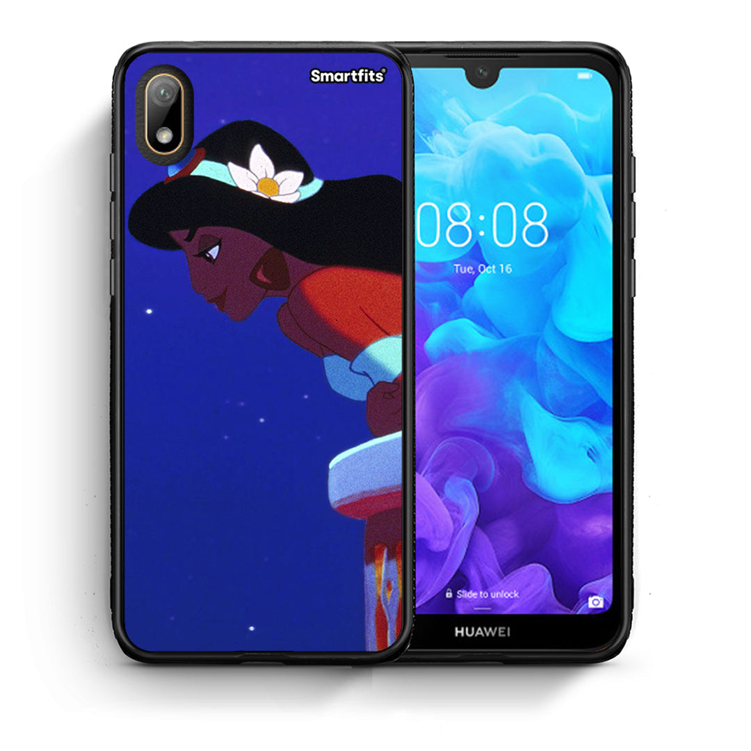 Θήκη Huawei Y5 2019 Alladin And Jasmine Love 2 από τη Smartfits με σχέδιο στο πίσω μέρος και μαύρο περίβλημα | Huawei Y5 2019 Alladin And Jasmine Love 2 case with colorful back and black bezels
