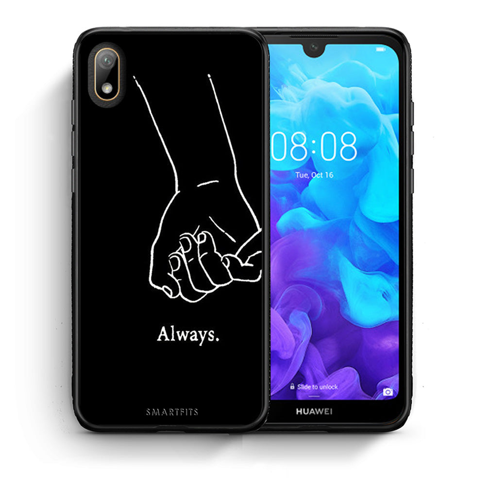 Θήκη Αγίου Βαλεντίνου Huawei Y5 2019 Always & Forever 1 από τη Smartfits με σχέδιο στο πίσω μέρος και μαύρο περίβλημα | Huawei Y5 2019 Always & Forever 1 case with colorful back and black bezels