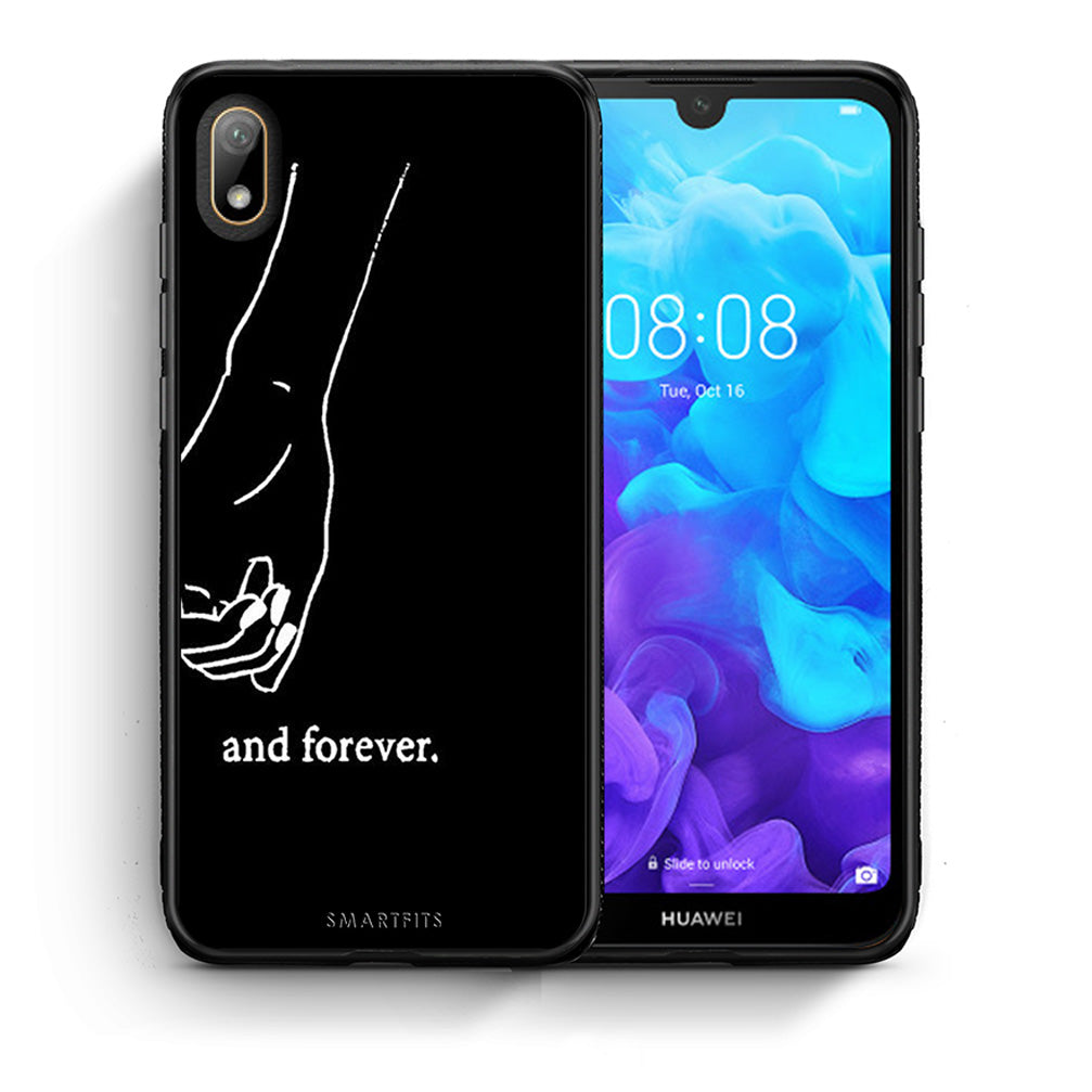 Θήκη Αγίου Βαλεντίνου Huawei Y5 2019 Always & Forever 2 από τη Smartfits με σχέδιο στο πίσω μέρος και μαύρο περίβλημα | Huawei Y5 2019 Always & Forever 2 case with colorful back and black bezels