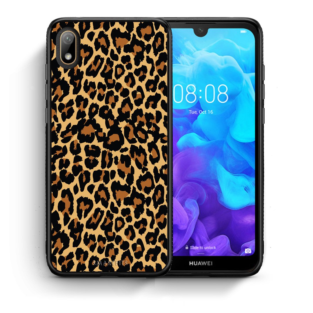 Θήκη Huawei Y5 2019 Leopard Animal από τη Smartfits με σχέδιο στο πίσω μέρος και μαύρο περίβλημα | Huawei Y5 2019 Leopard Animal case with colorful back and black bezels
