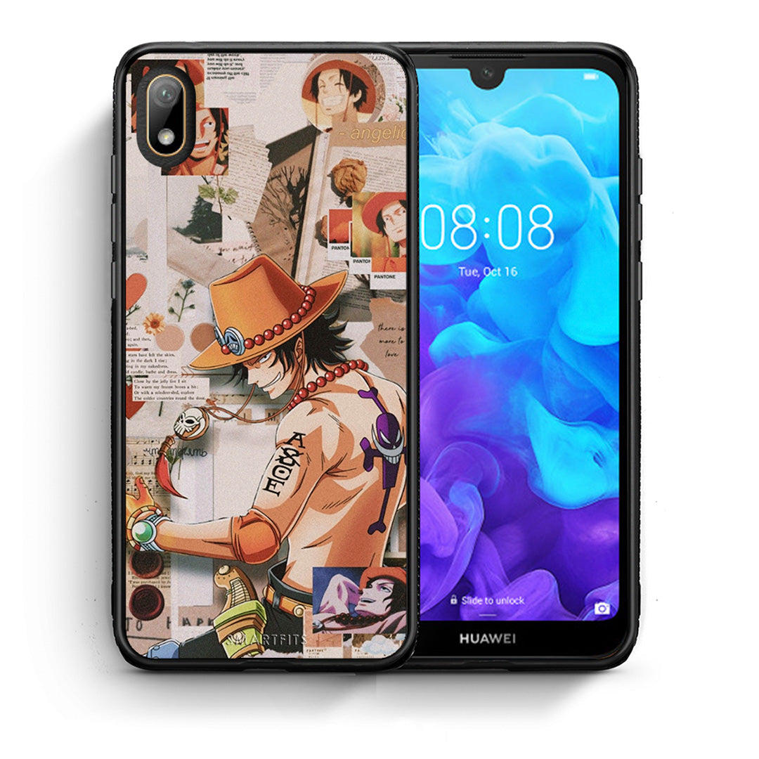 Θήκη Huawei Y5 2019 Anime Collage από τη Smartfits με σχέδιο στο πίσω μέρος και μαύρο περίβλημα | Huawei Y5 2019 Anime Collage case with colorful back and black bezels