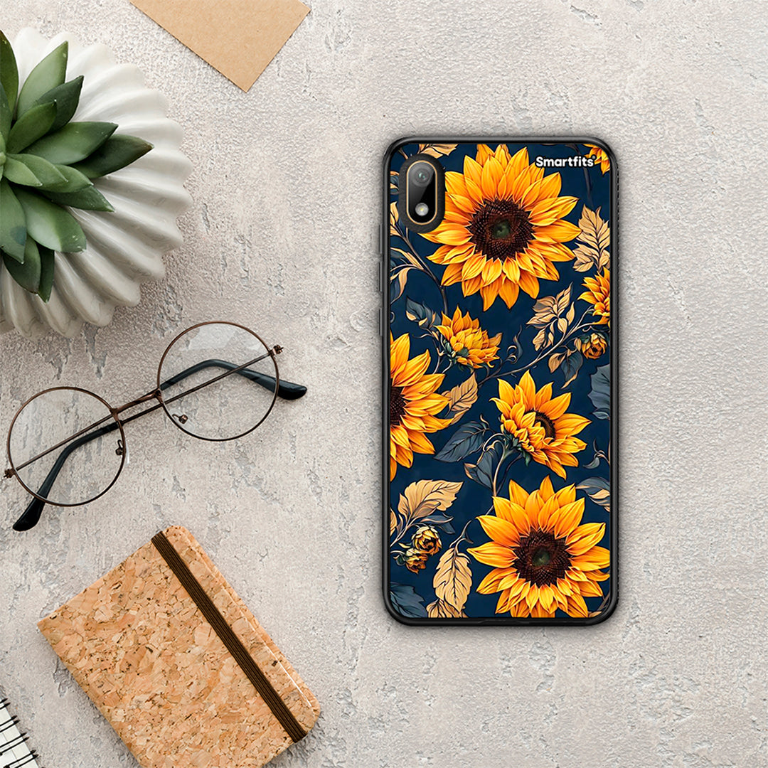 Autumn Sunflowers - Huawei Y5 2019 θήκη